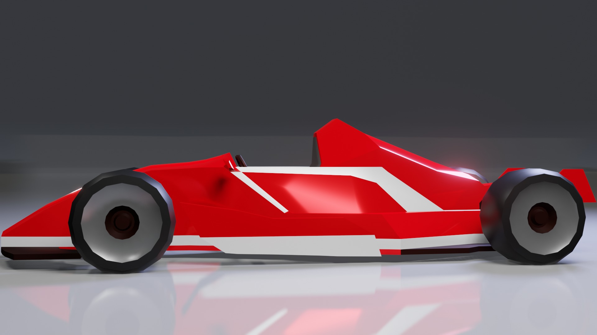 Racing Car with Driver LowPoly Low-poly 3D model_10