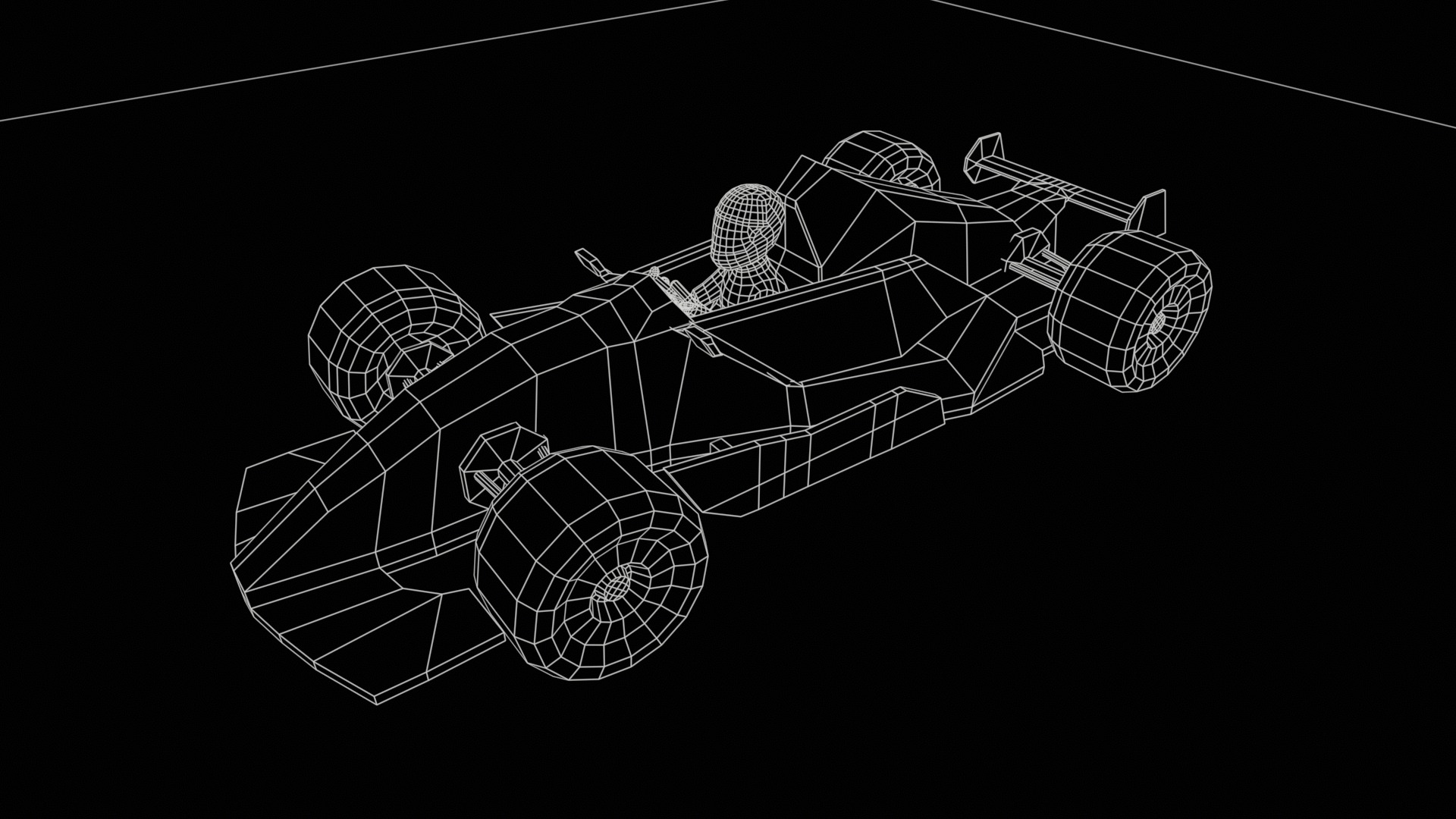 Racing Car with Driver LowPoly Low-poly 3D model_2