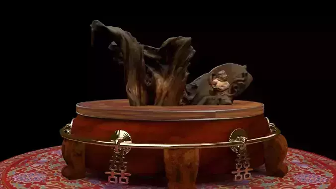 Chinese wood root carving sculpture 