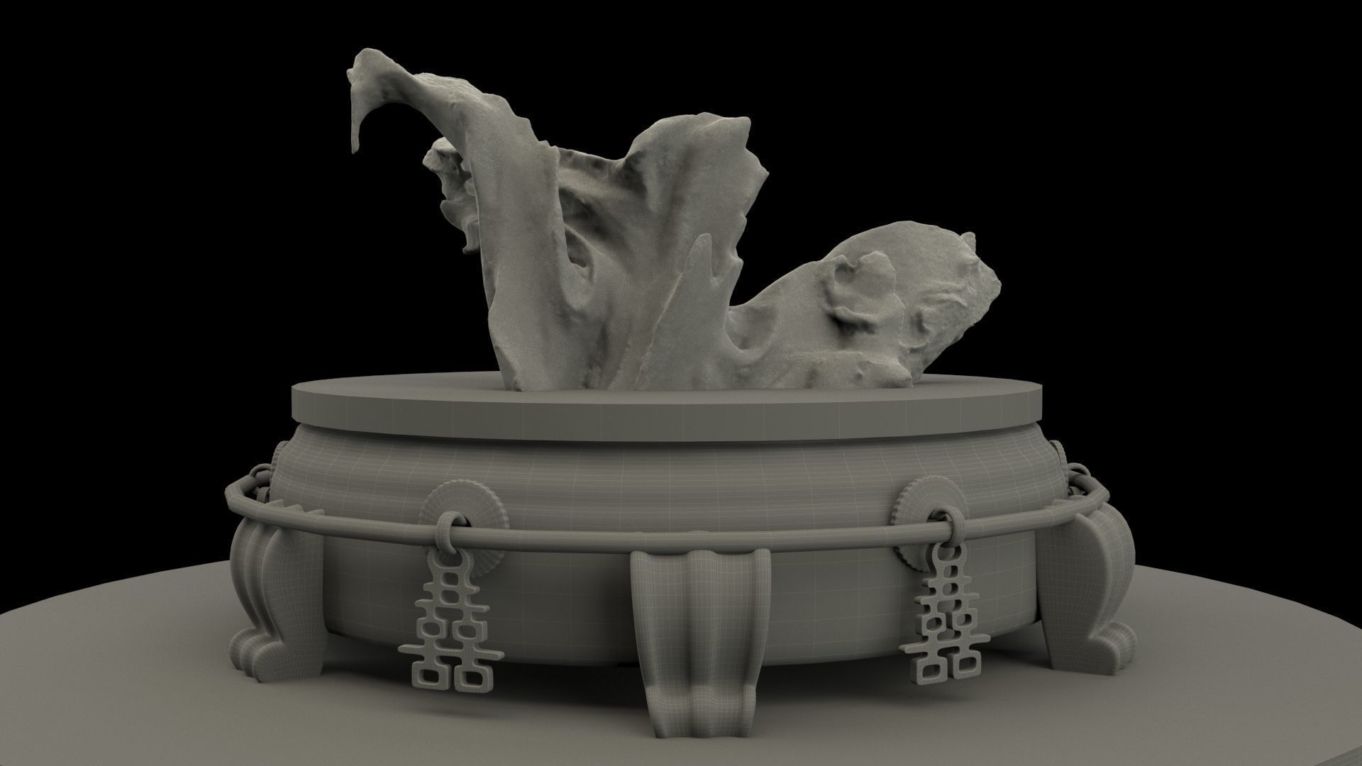 Chinese wood root carving sculpture 3D model_7