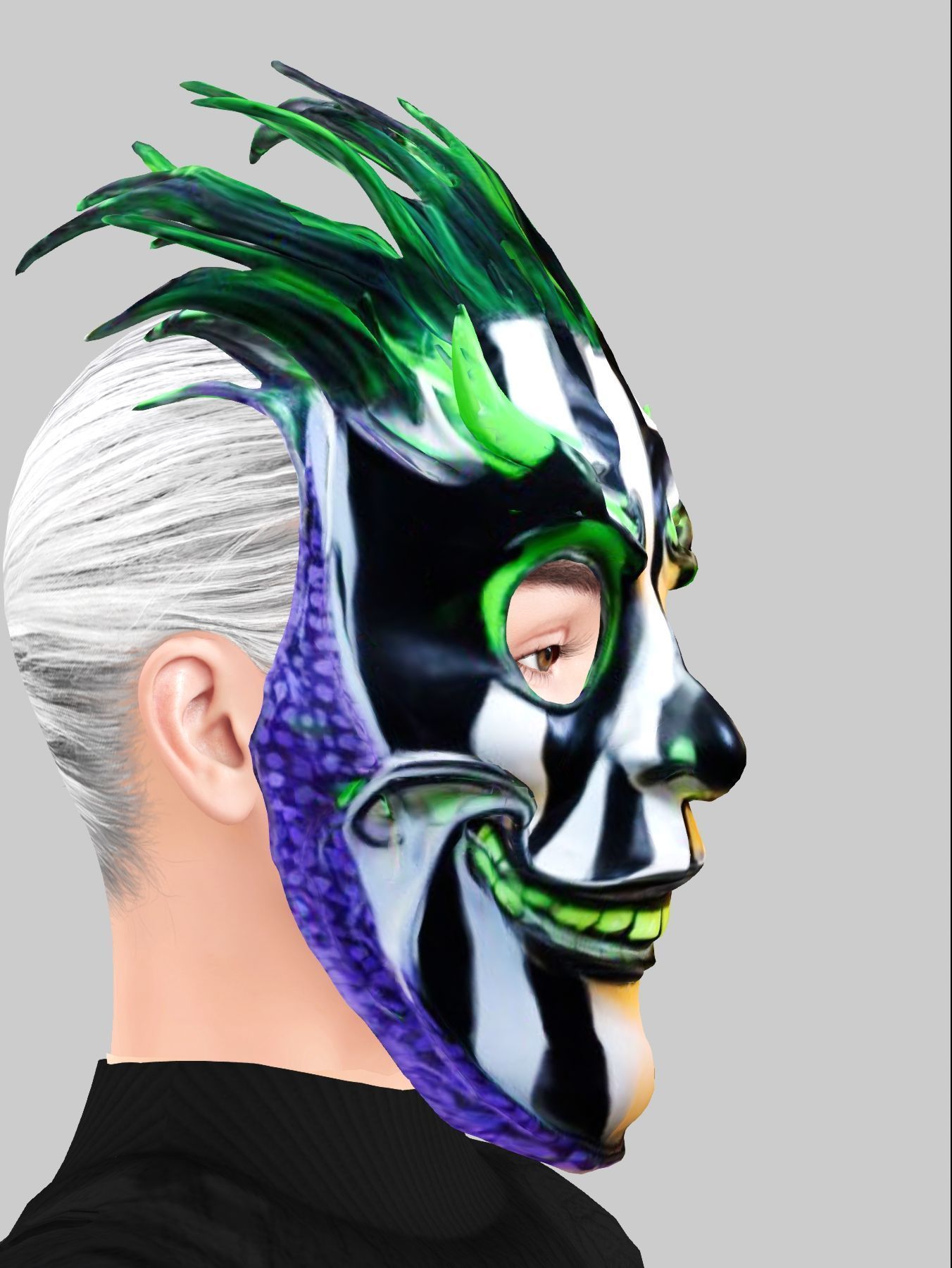 Harlequin Phantom Bee Low-poly 3D model_4