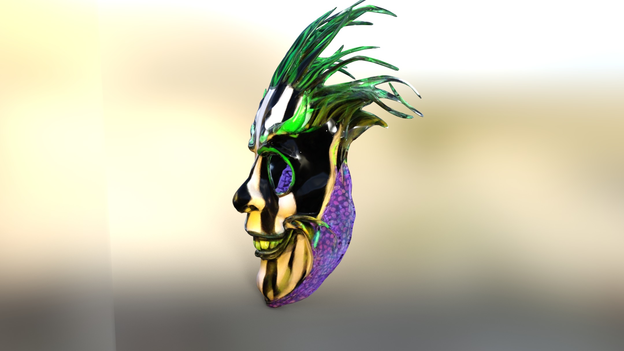 Harlequin Phantom Bee Low-poly 3D model_1