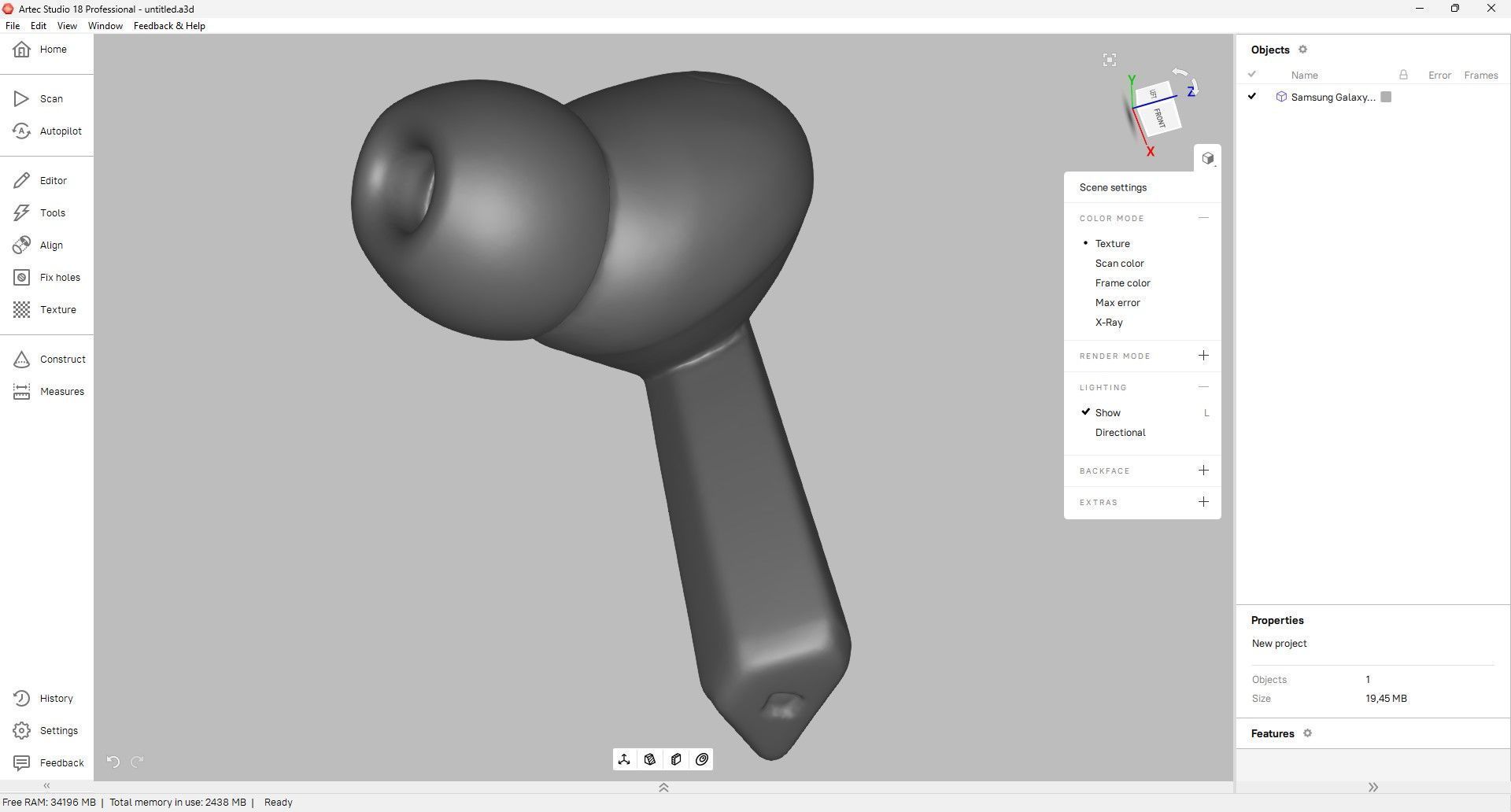 Samsung Galaxy Buds 3 Pro Earbud 3D Scan 3D model_3