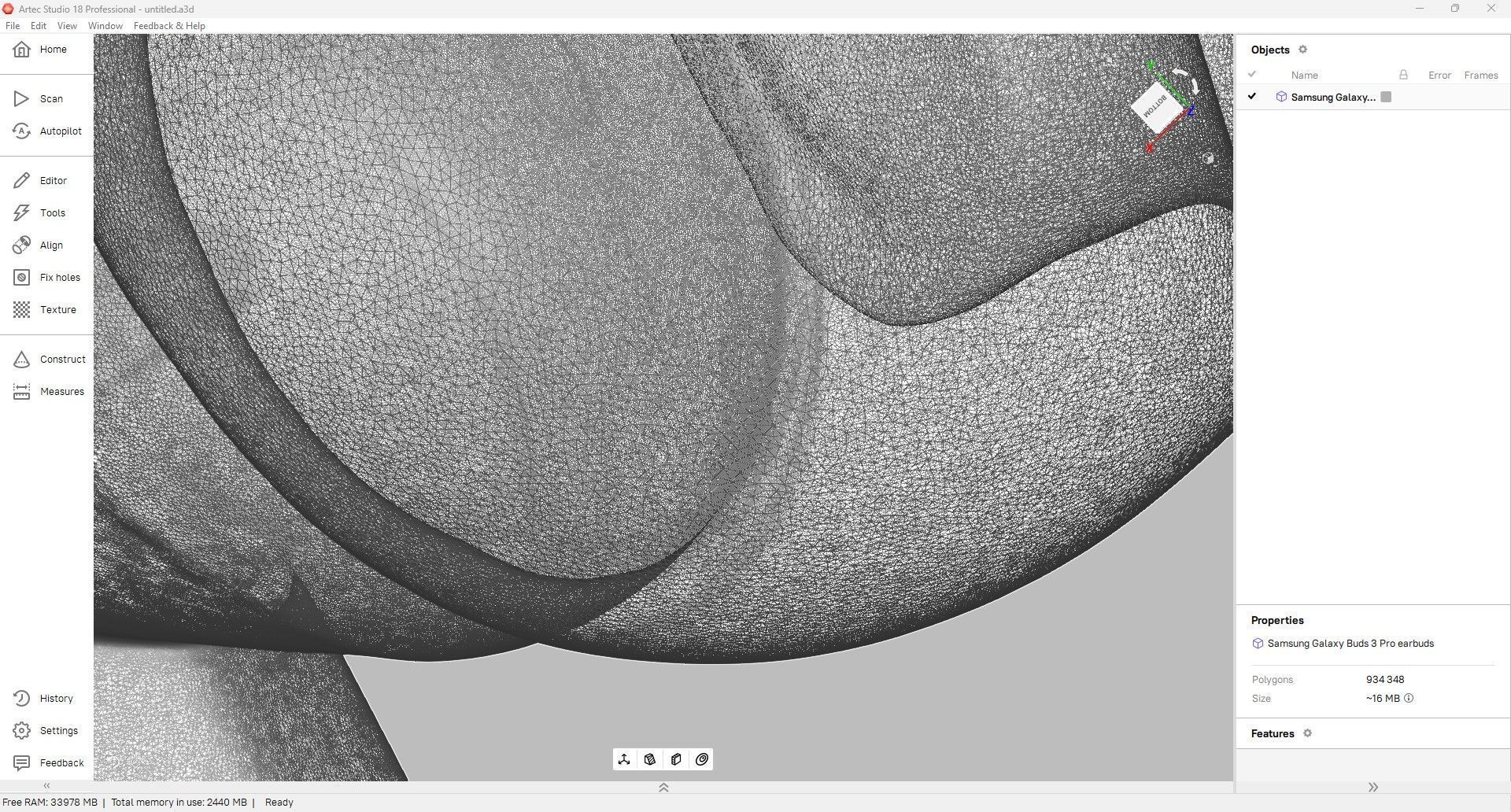 Samsung Galaxy Buds 3 Pro Earbud 3D Scan 3D model_8