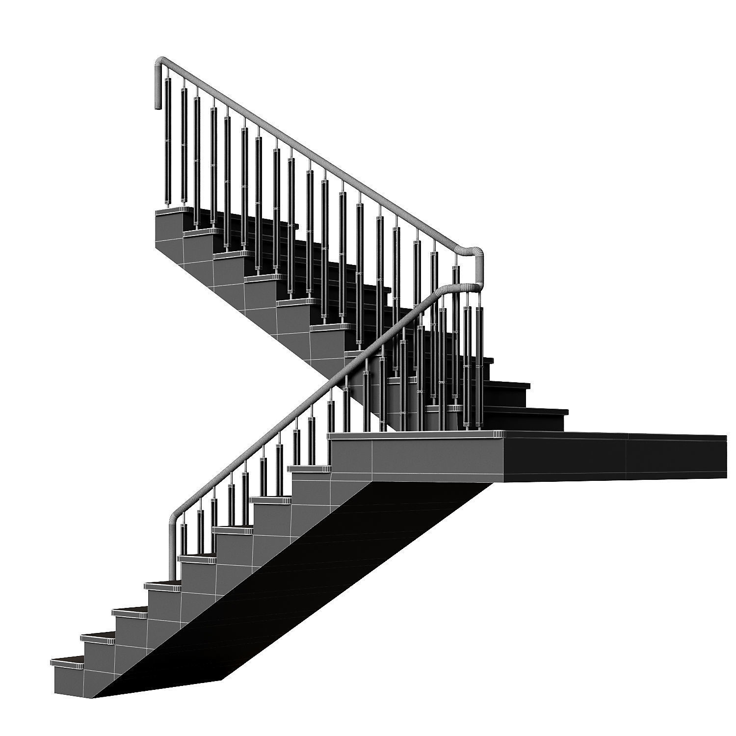 Modern staircase 22 3D model_7