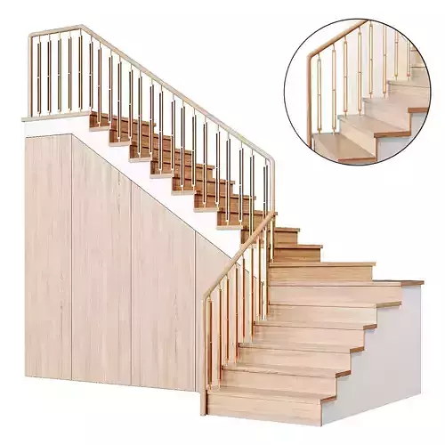 Modern staircase 24 3D model Modern staircase 24 3D model