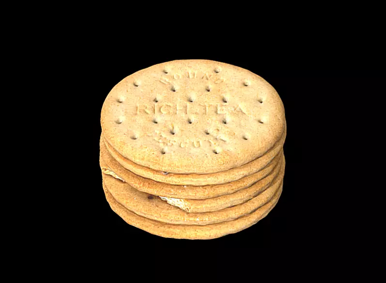 Rich Tea Biscuits Low-poly 3D model_0