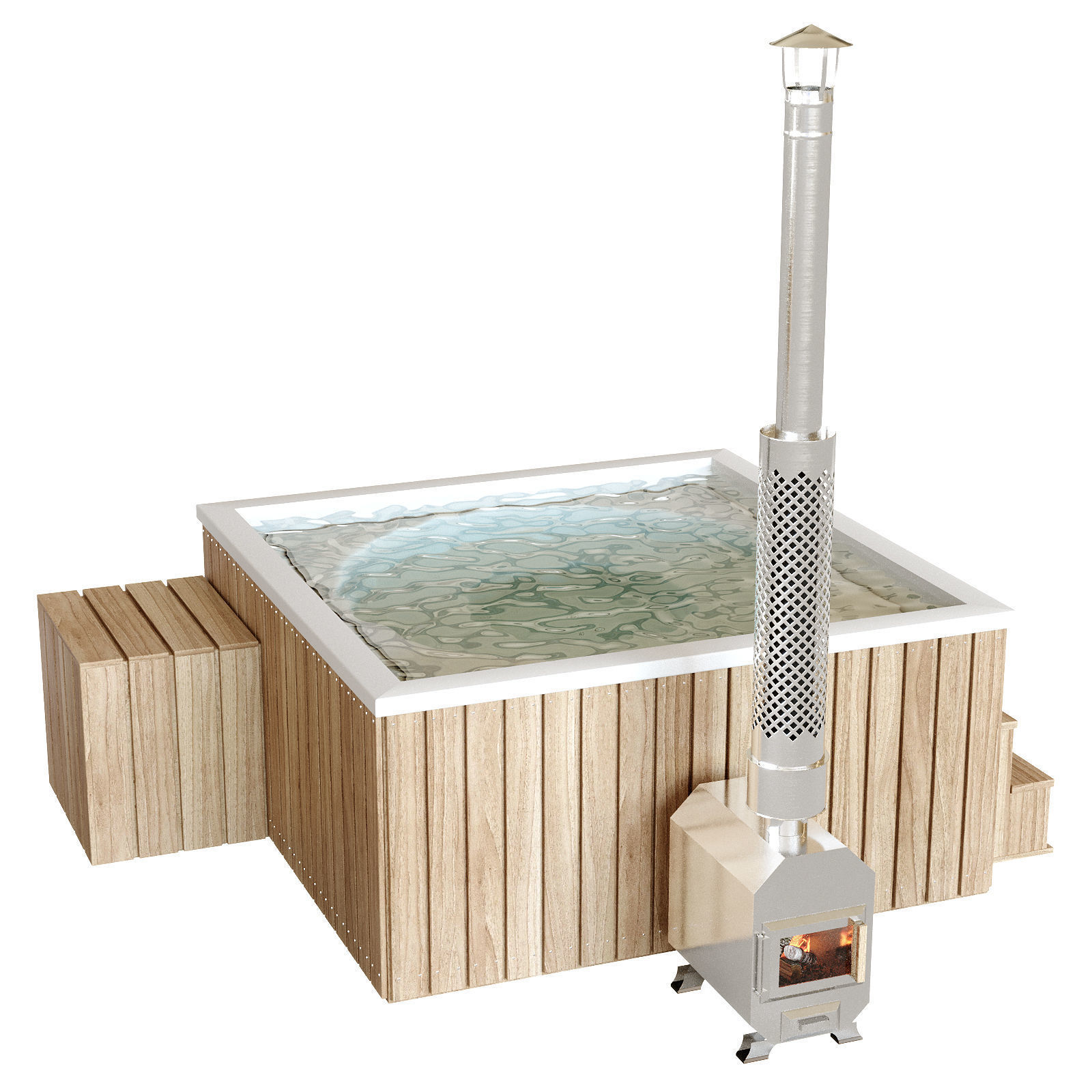 Bath tub 2 font 3D model_2