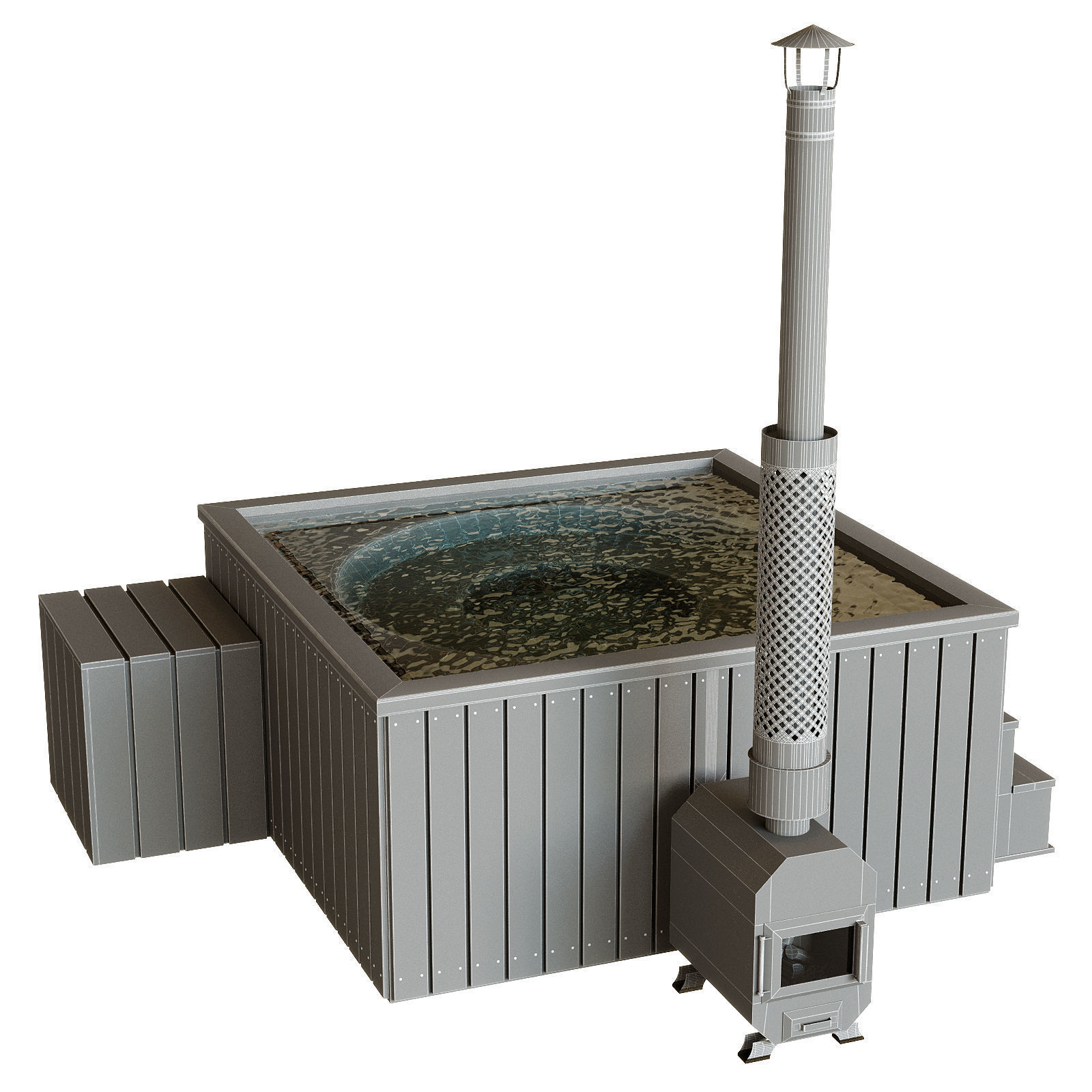 Bath tub 2 font 3D model_5