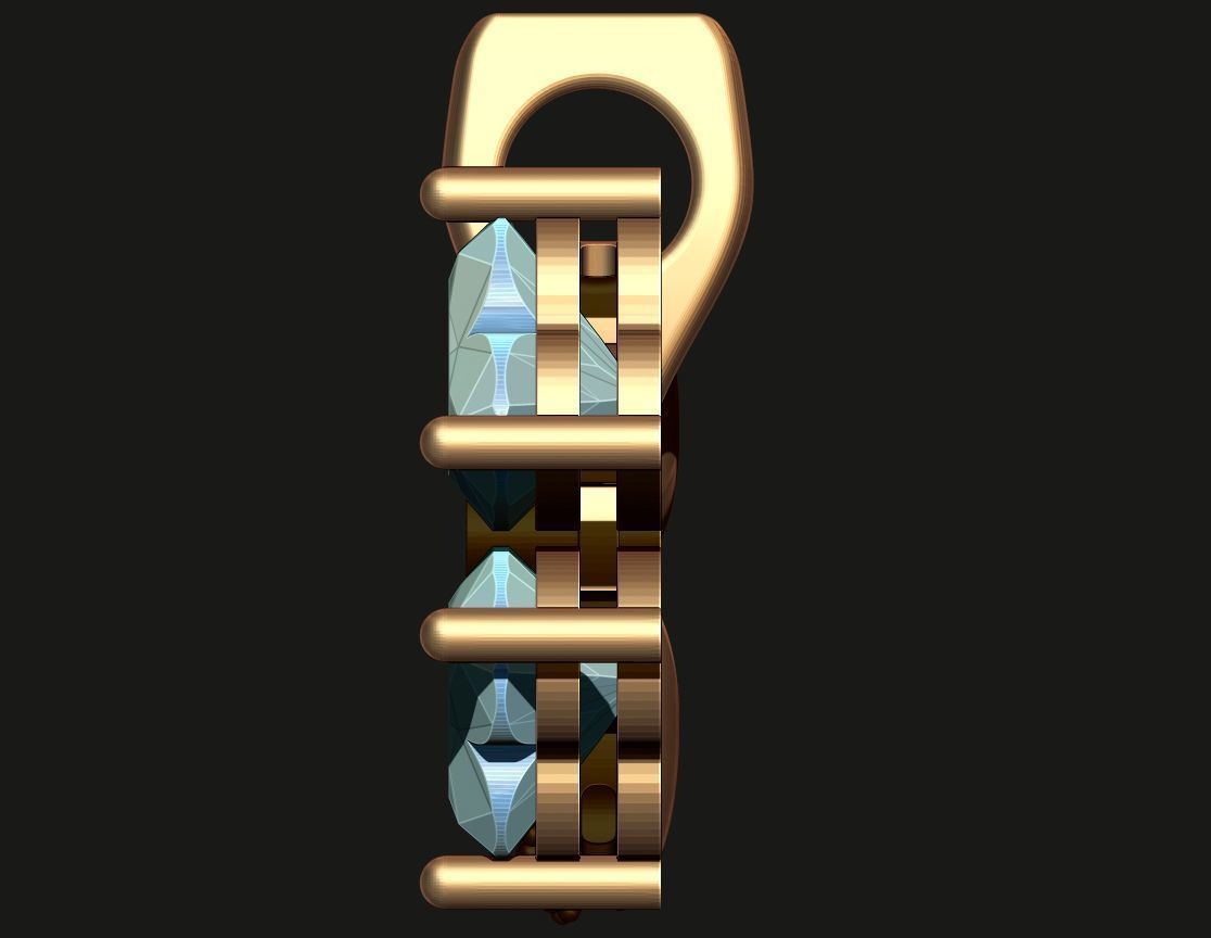 CLOVER PENDANT WITH STONES Printable Model 3D print model_5