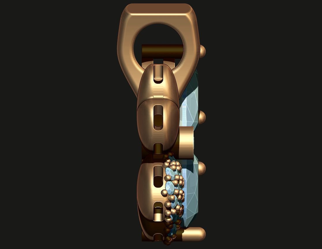 CLOVER PENDANT WITH STONES Printable Model 3D print model_7