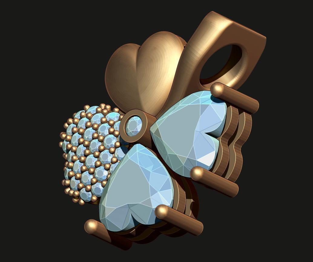 CLOVER PENDANT WITH STONES Printable Model 3D print model_8