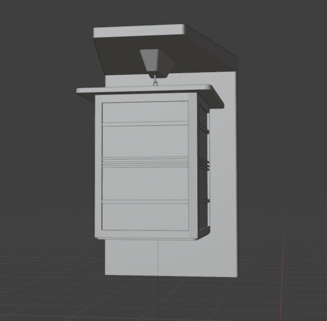 Cartoon simple stylized Wall Scone Light for Games and Others Low-poly 3D model_2