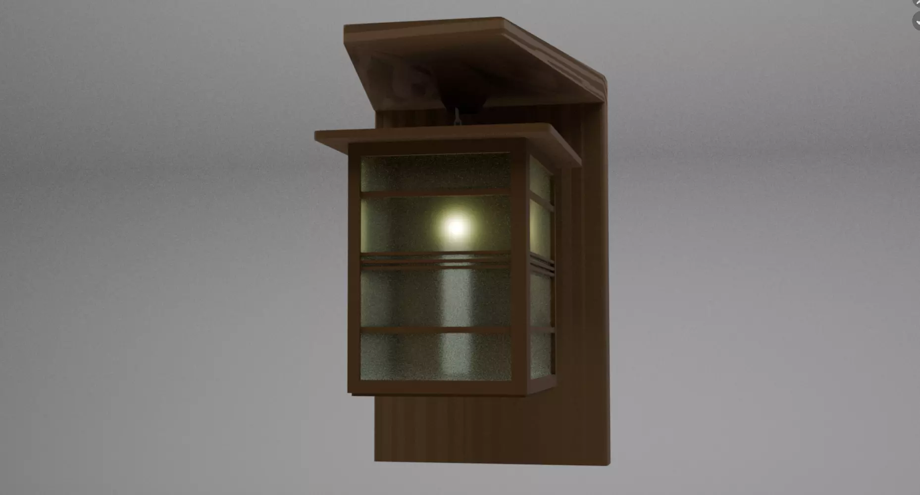 Cartoon simple stylized Wall Scone Light for Games and Others Low-poly 3D model_0