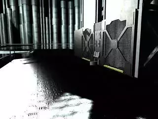 Lift1 room with metal pipes and lights Free 3D model