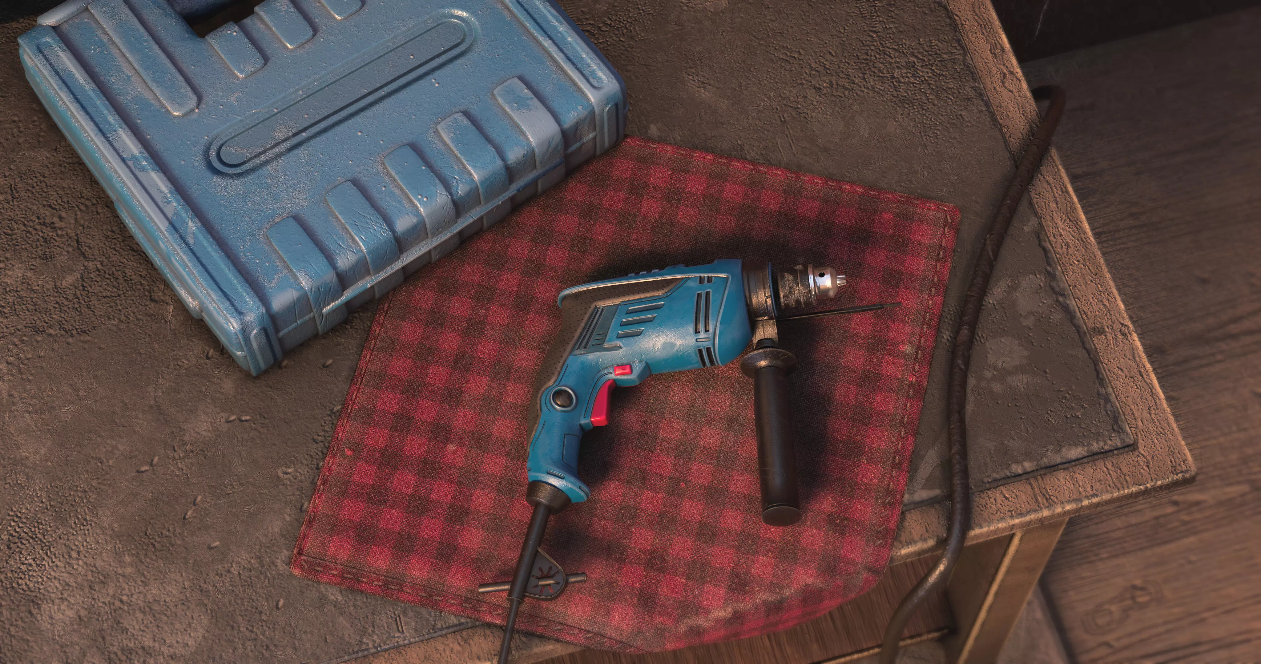 Impact Drill Low-poly 3D model_0