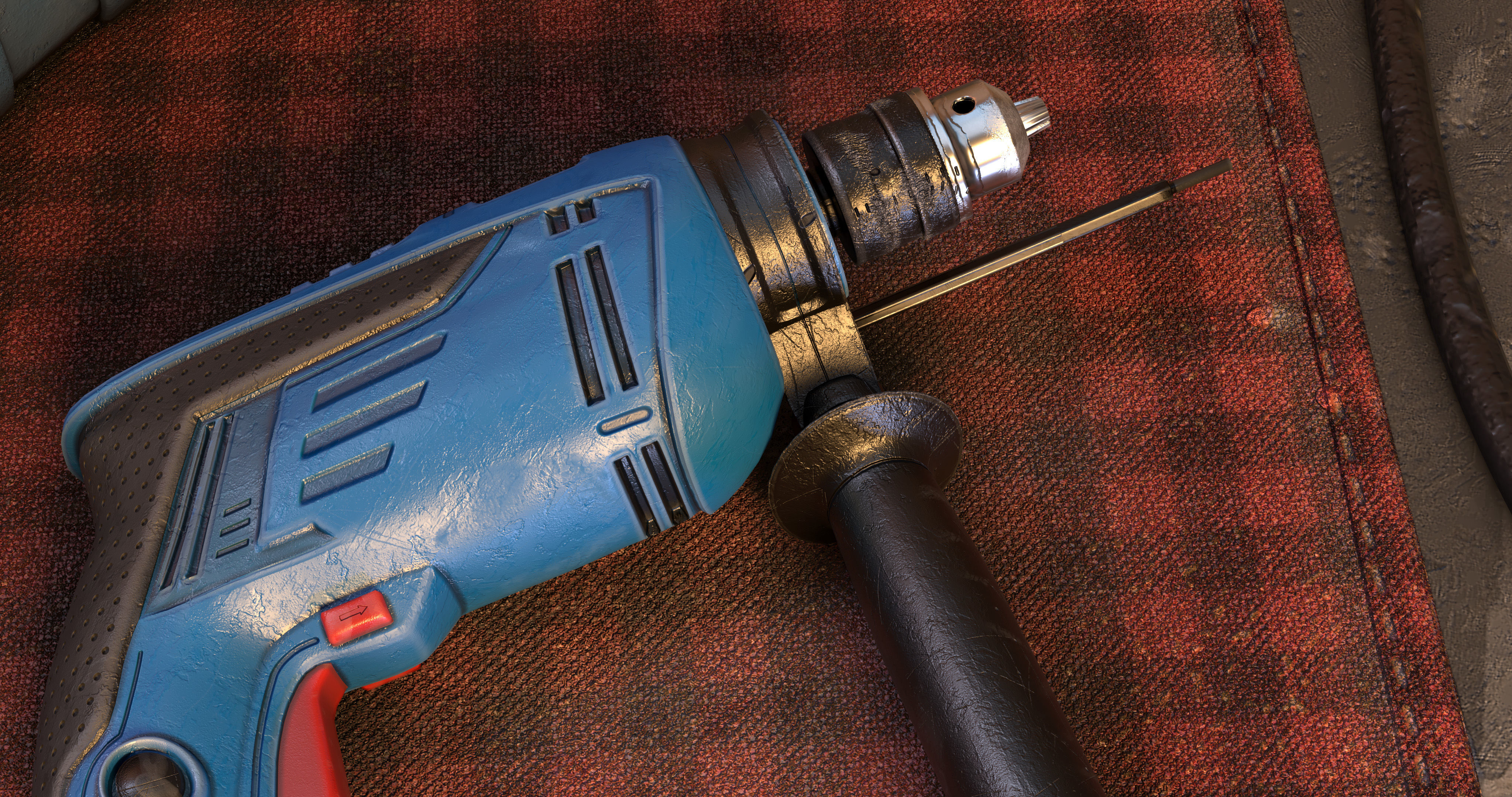 Impact Drill Low-poly 3D model_3