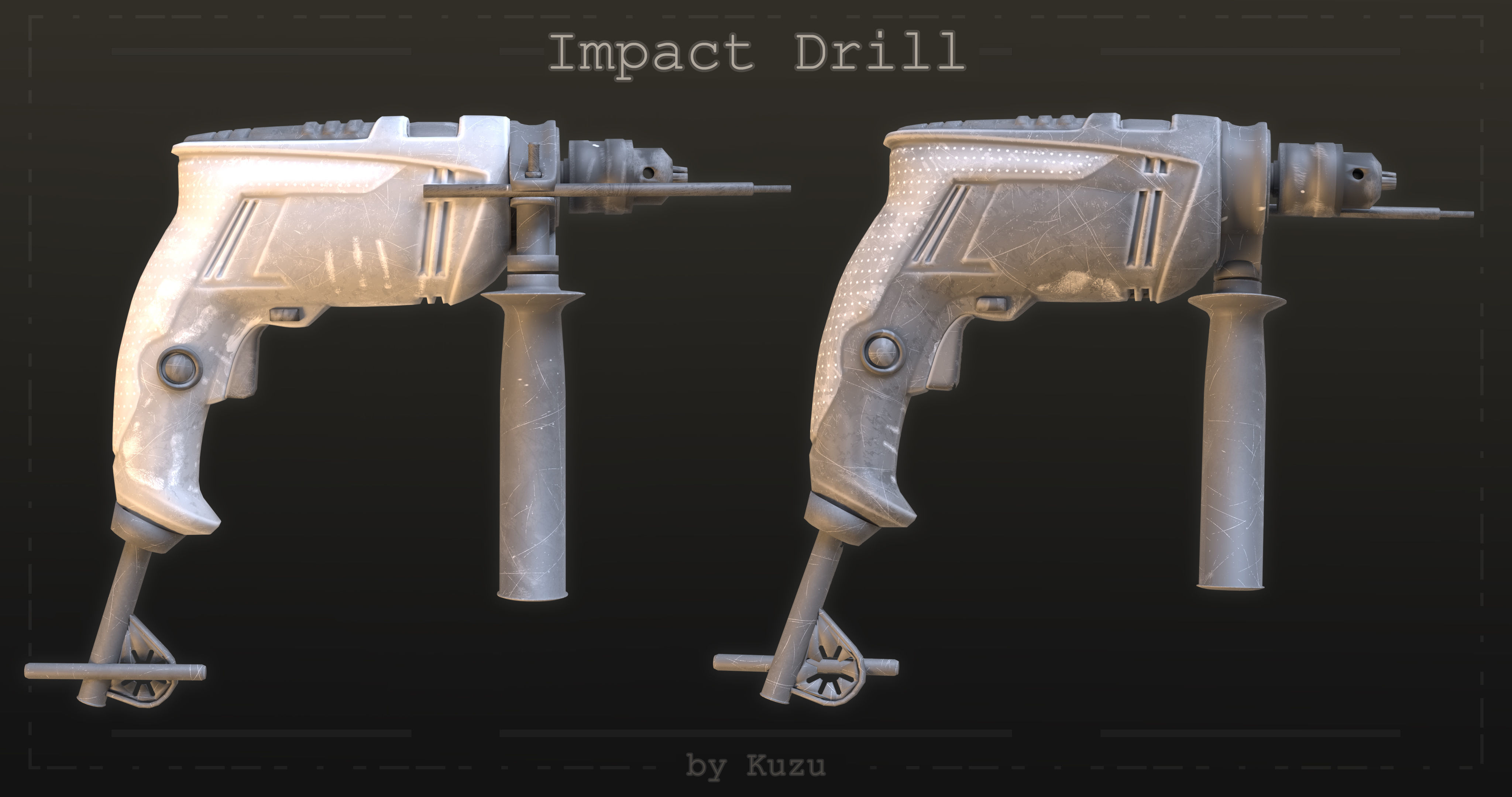 Impact Drill Low-poly 3D model_10