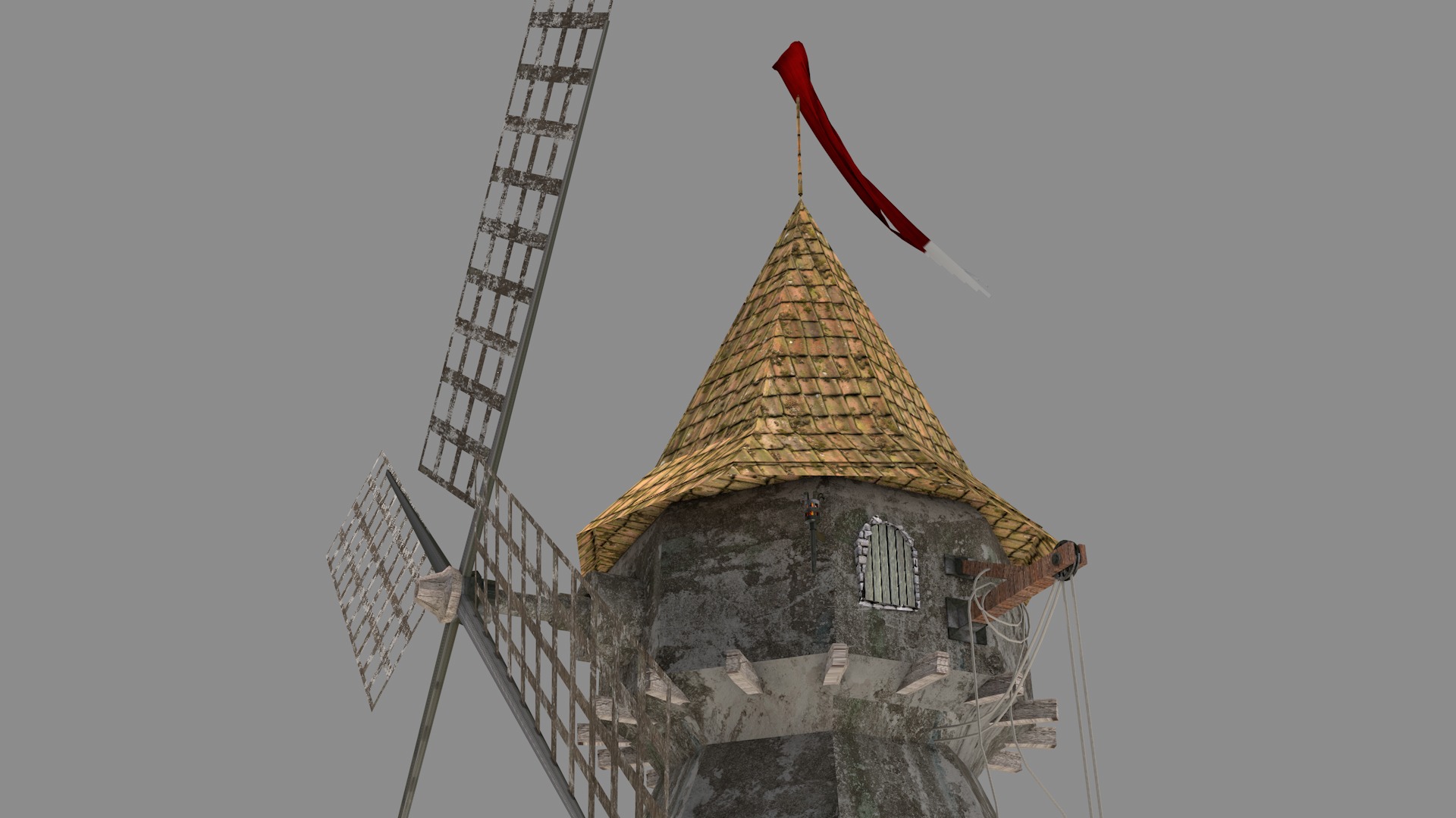 Medieval Windmill 3D model_9