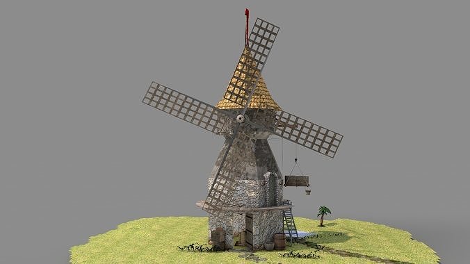 Medieval Windmill 3D model