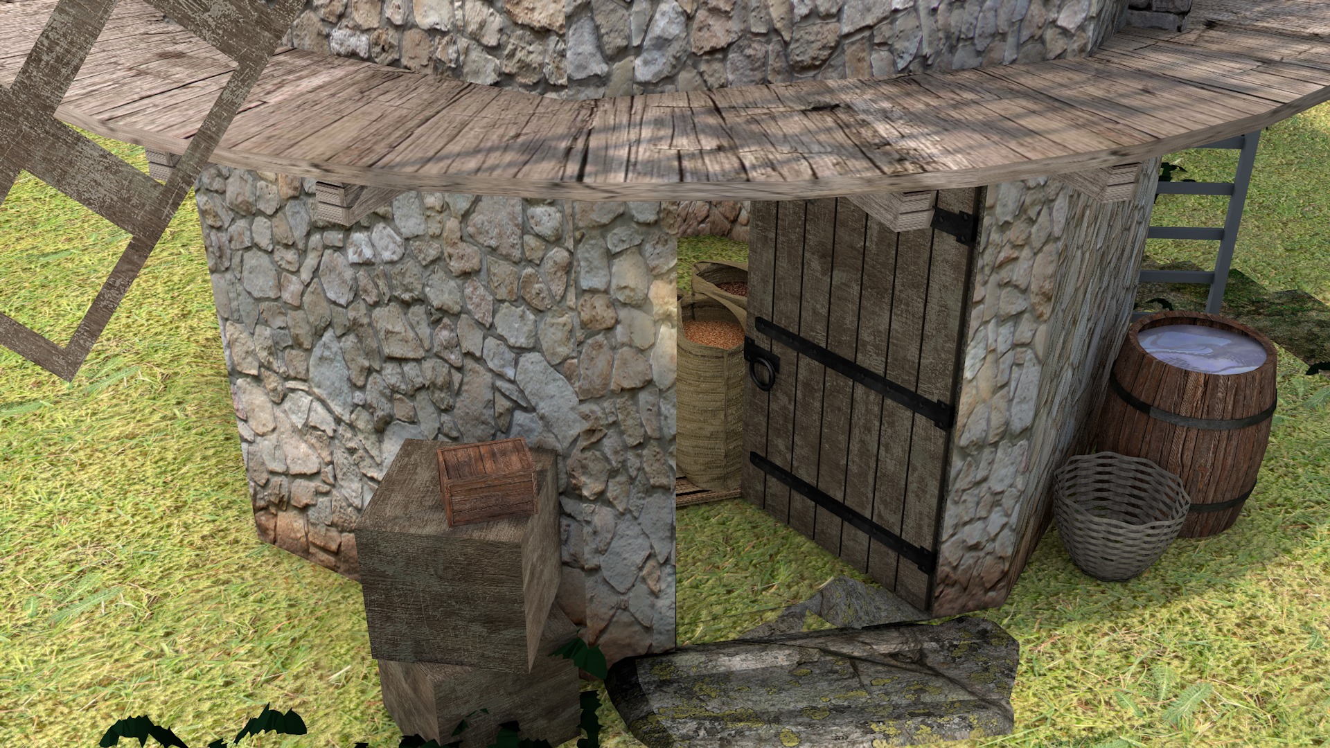 Medieval Windmill 3D model_6