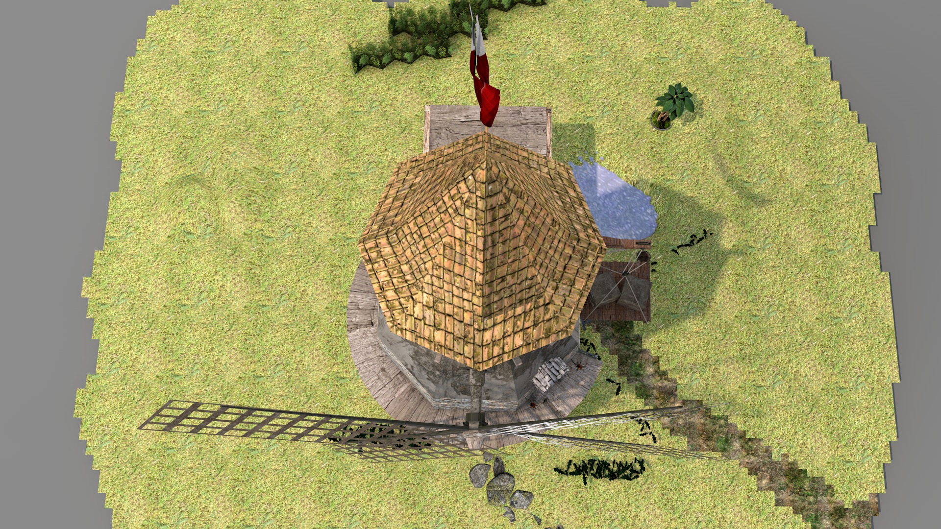 Medieval Windmill 3D model_10