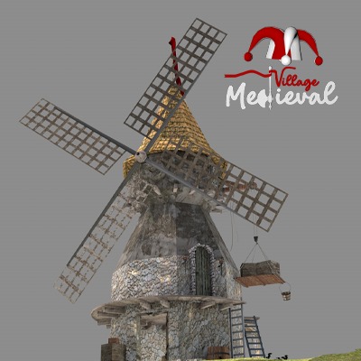 Medieval Windmill 3D model_13