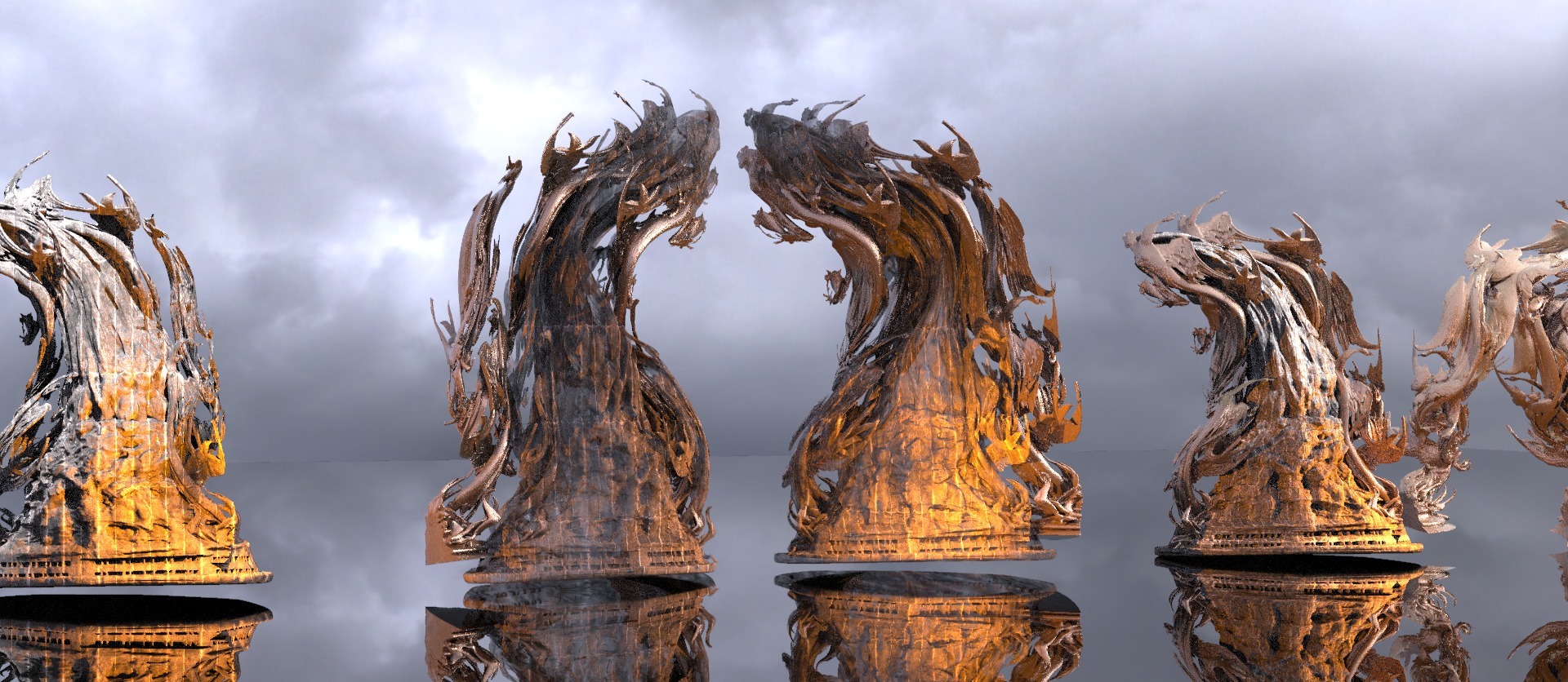 Dantes Raised holy statue collection 3D model_1