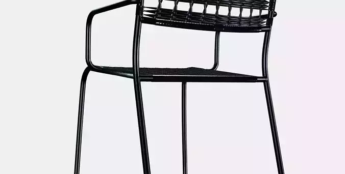 LACKO Chair with armrests outdoor Low-poly 3D model