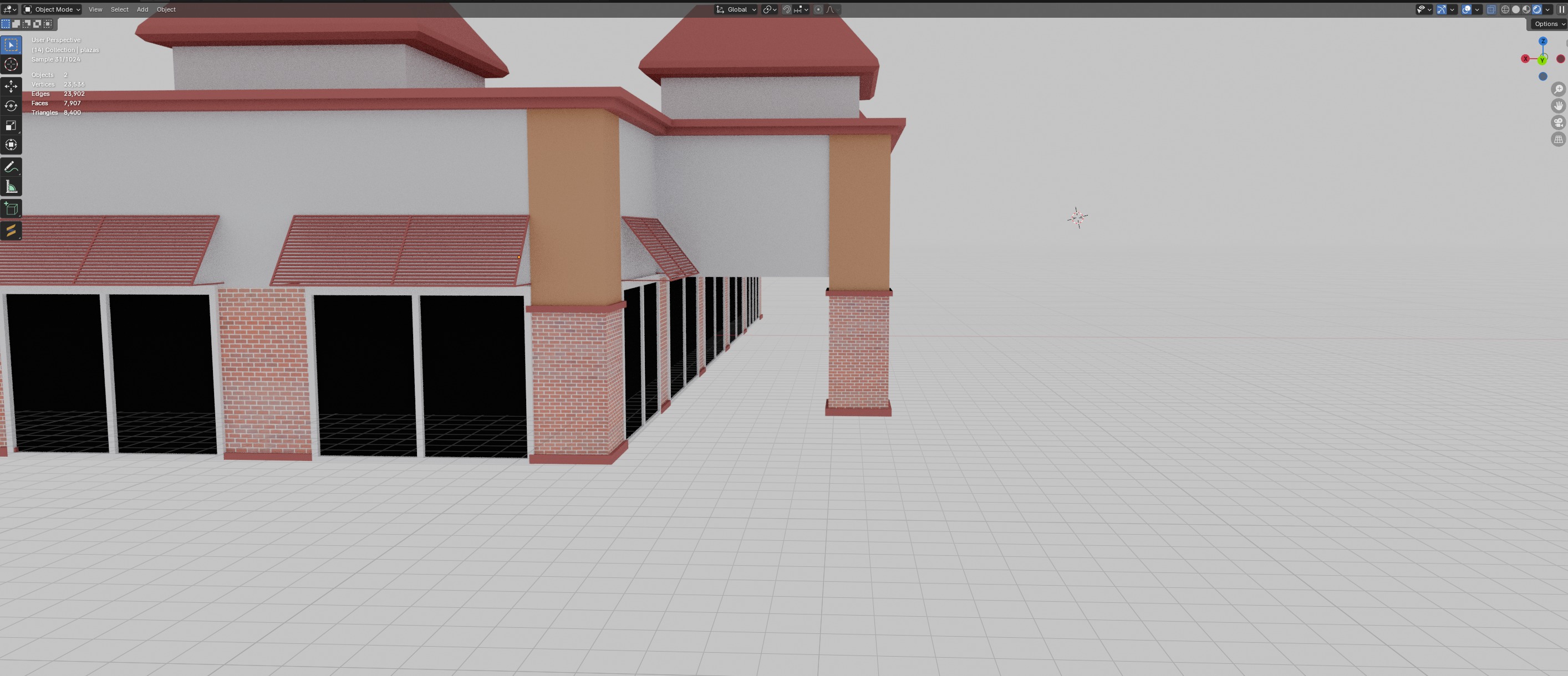 LowPoly Plaza 3D model_9