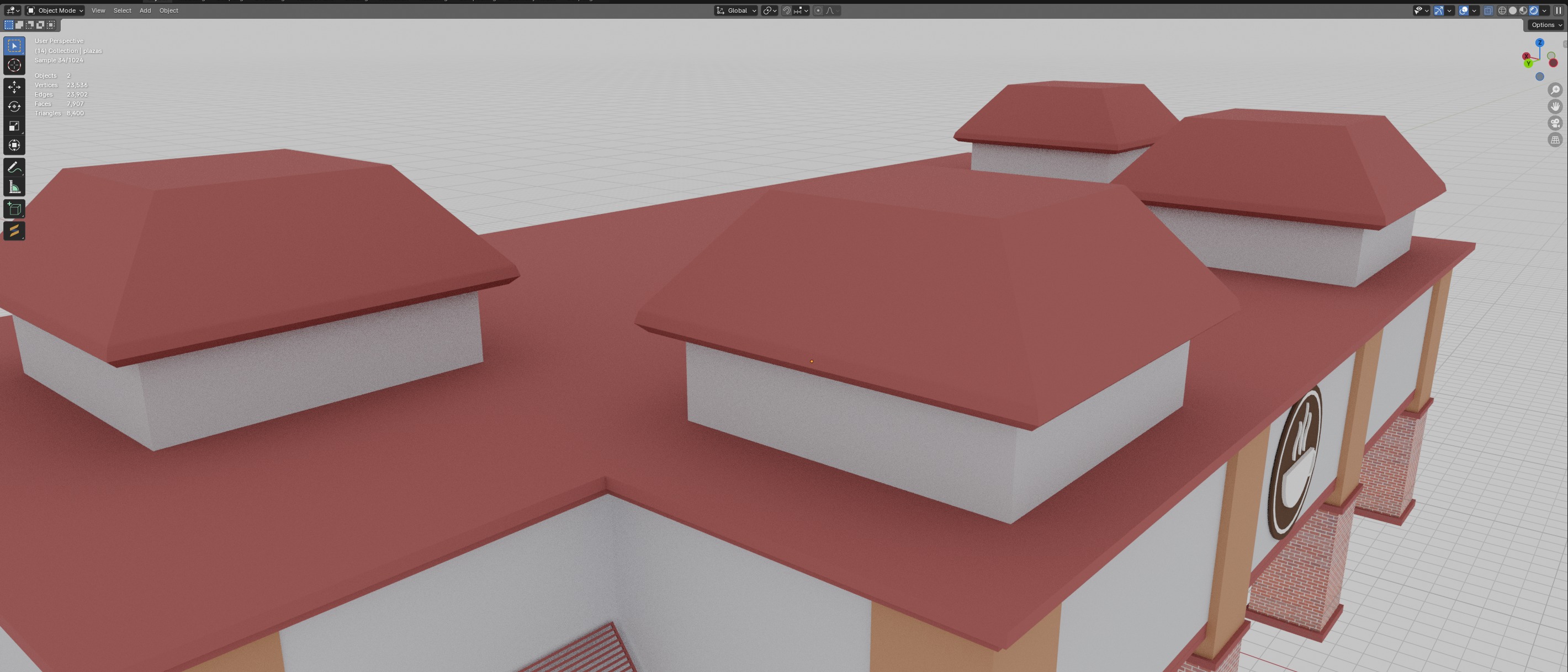 LowPoly Plaza 3D model_10