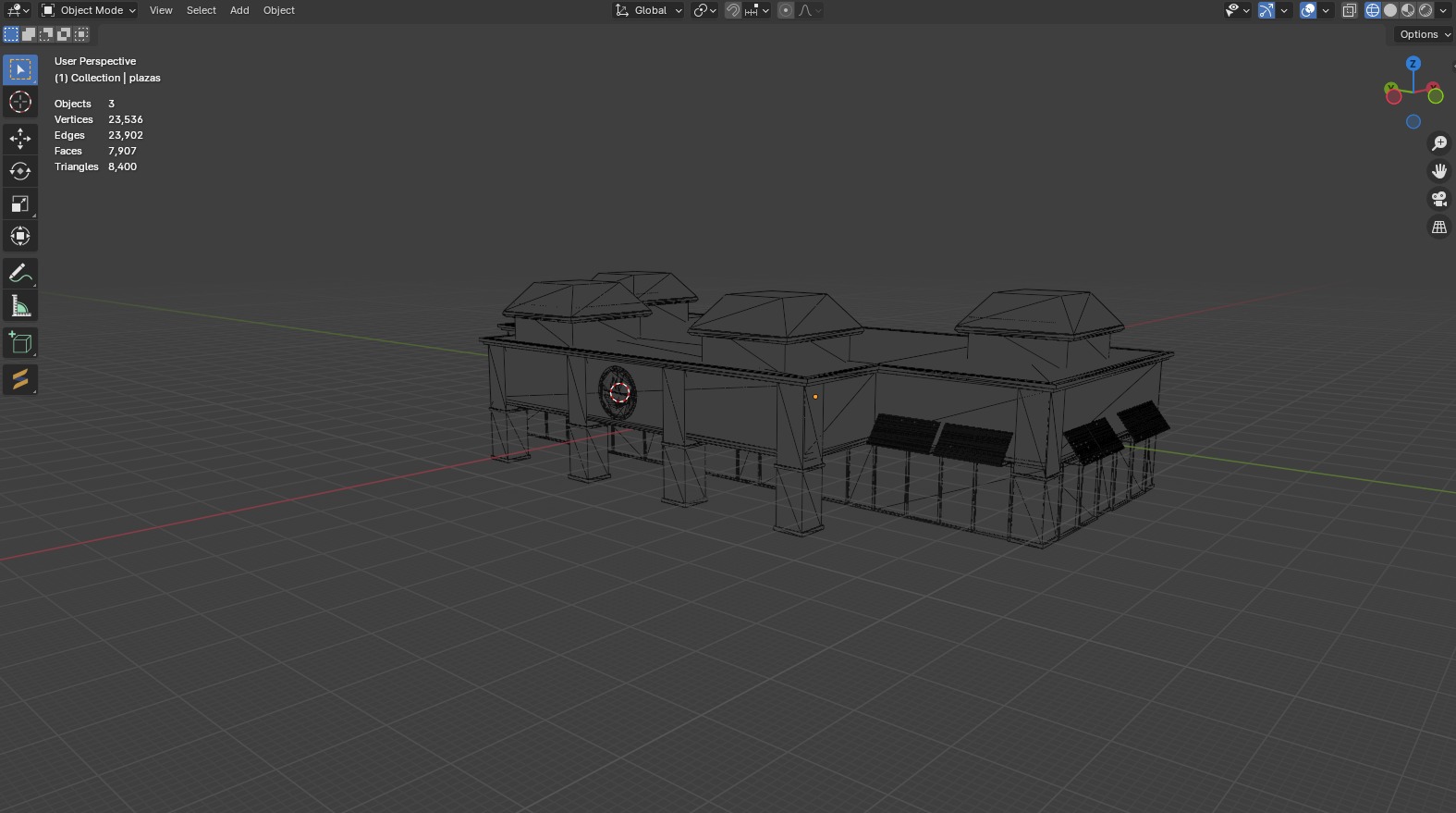 LowPoly Plaza 3D model_5