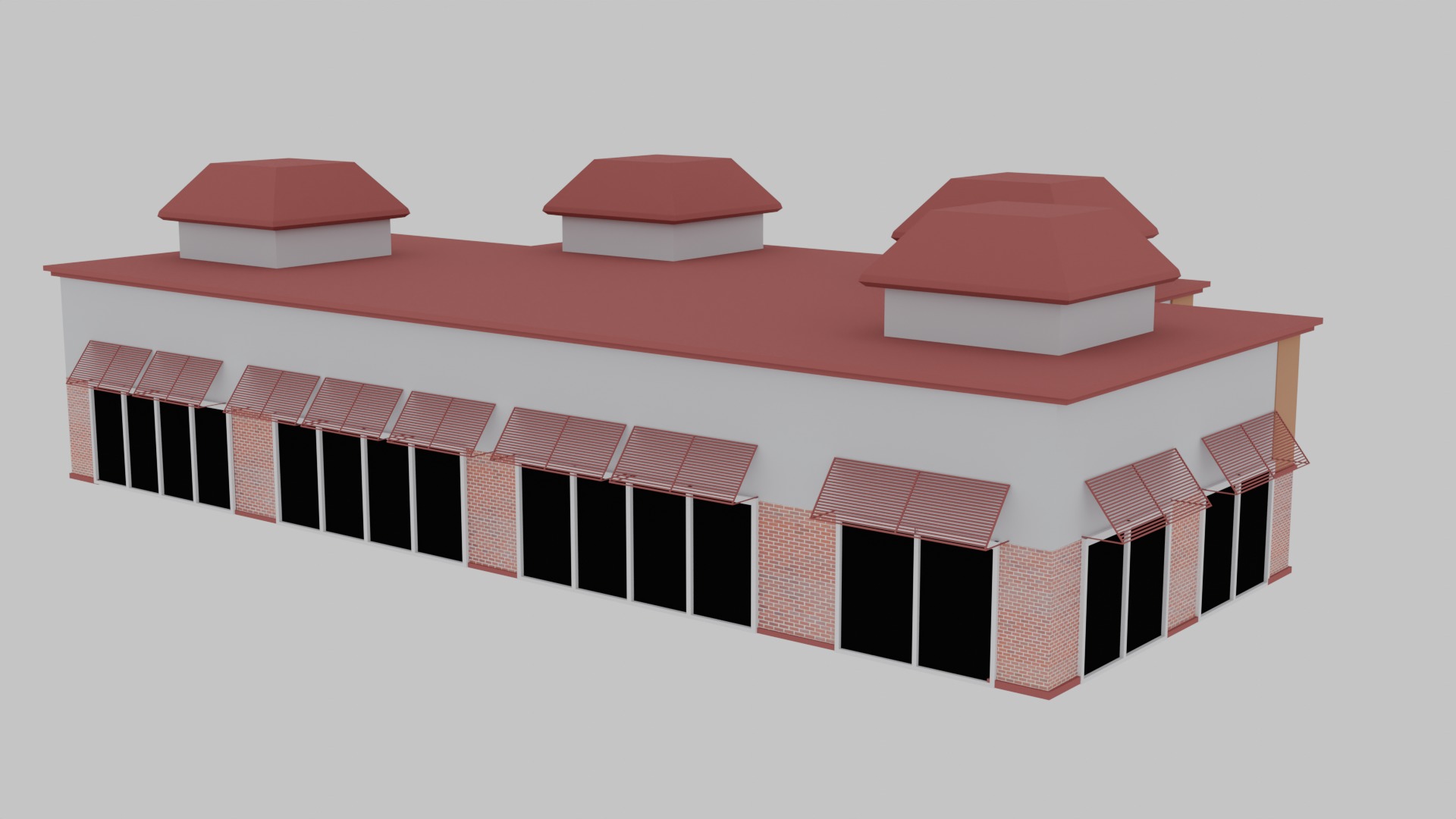 LowPoly Plaza 3D model_2