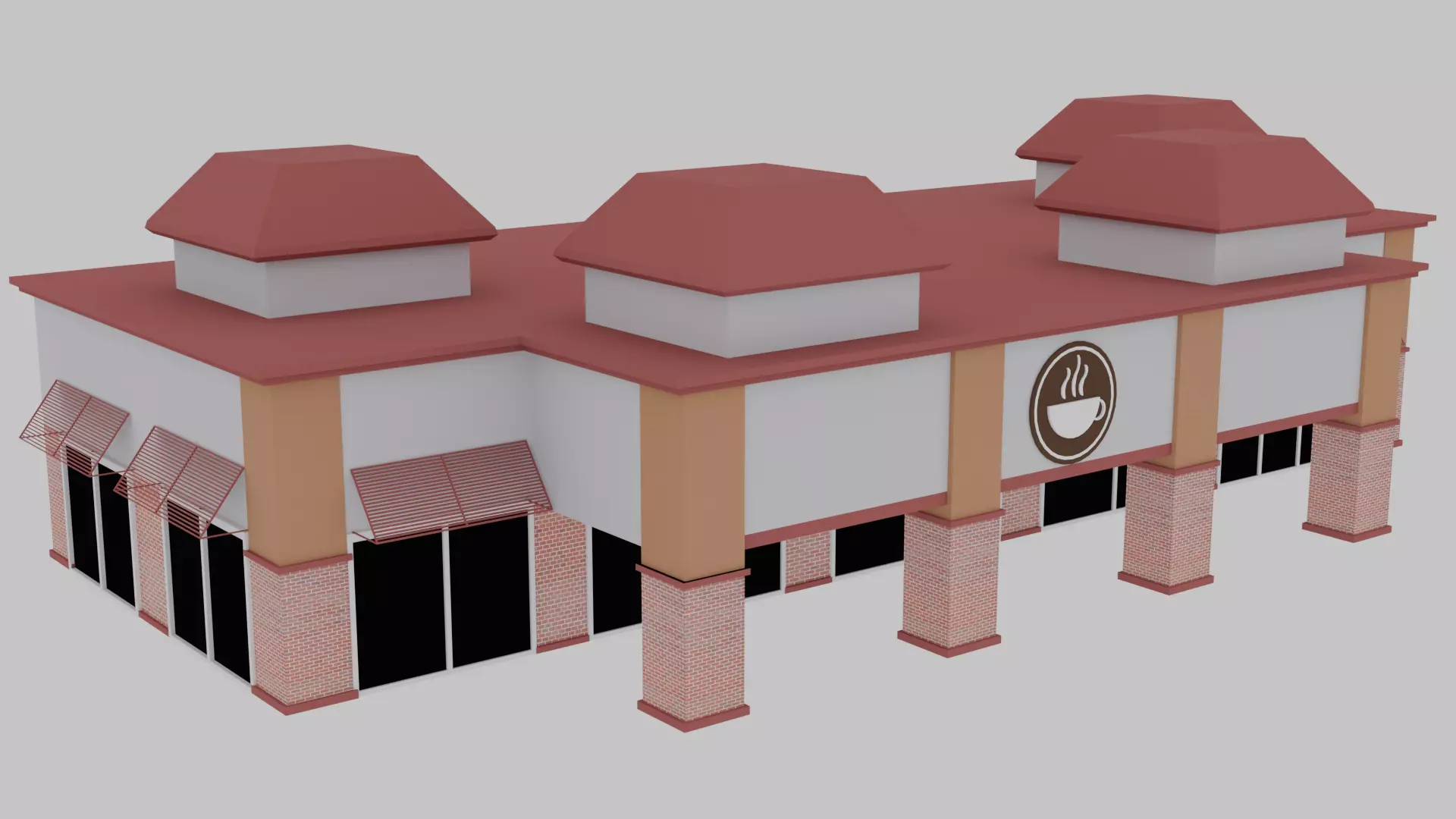 LowPoly Plaza 3D model_0