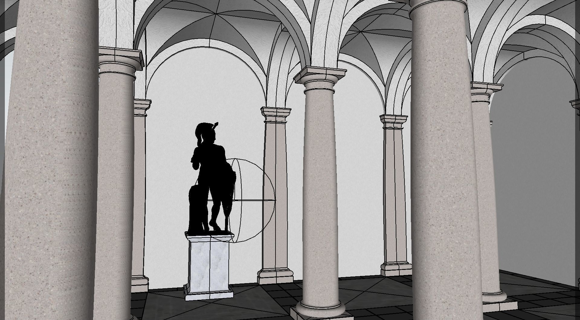 Arched Vaulted Gallery 3D model_6