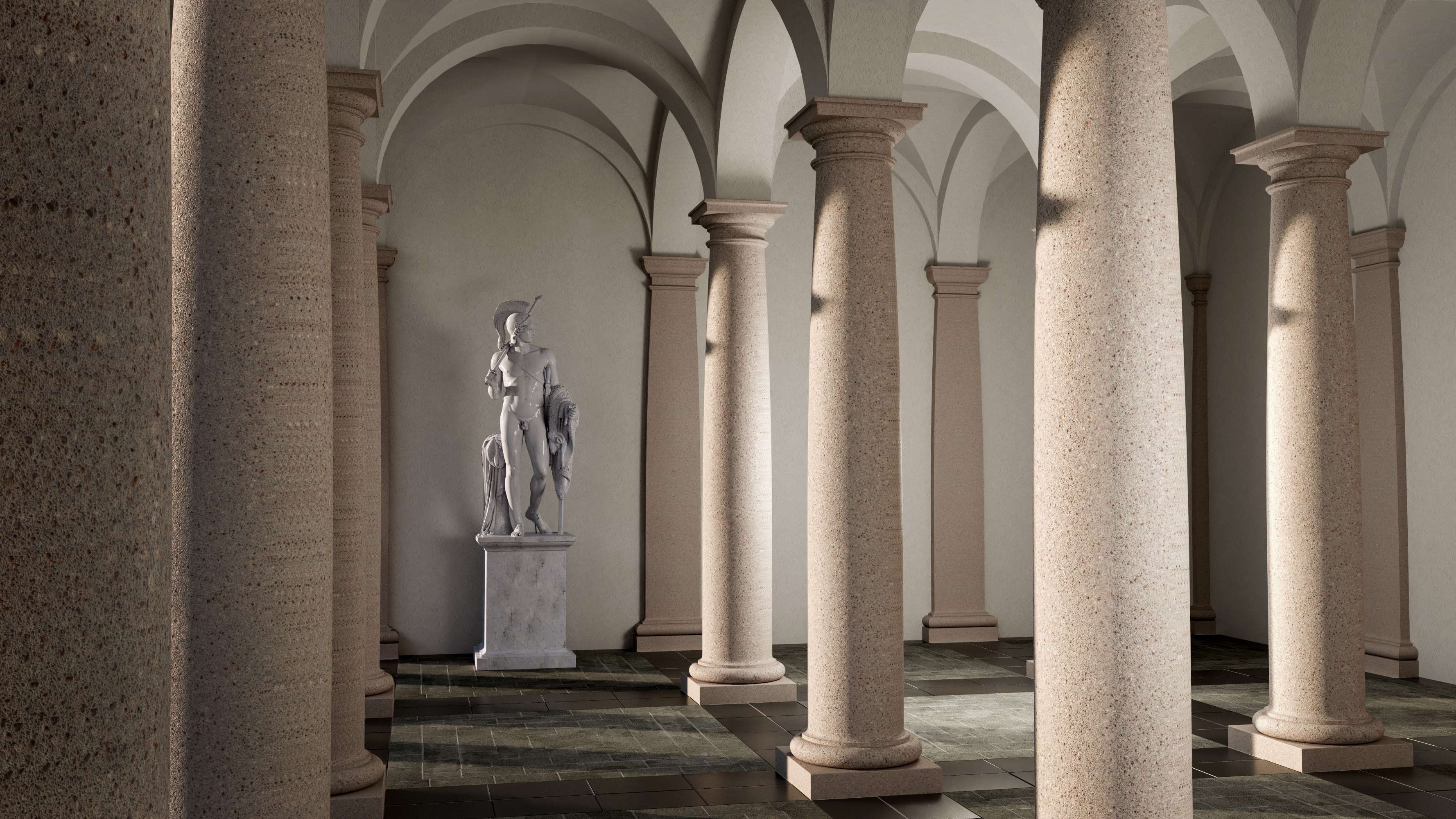 Arched Vaulted Gallery 3D model_1