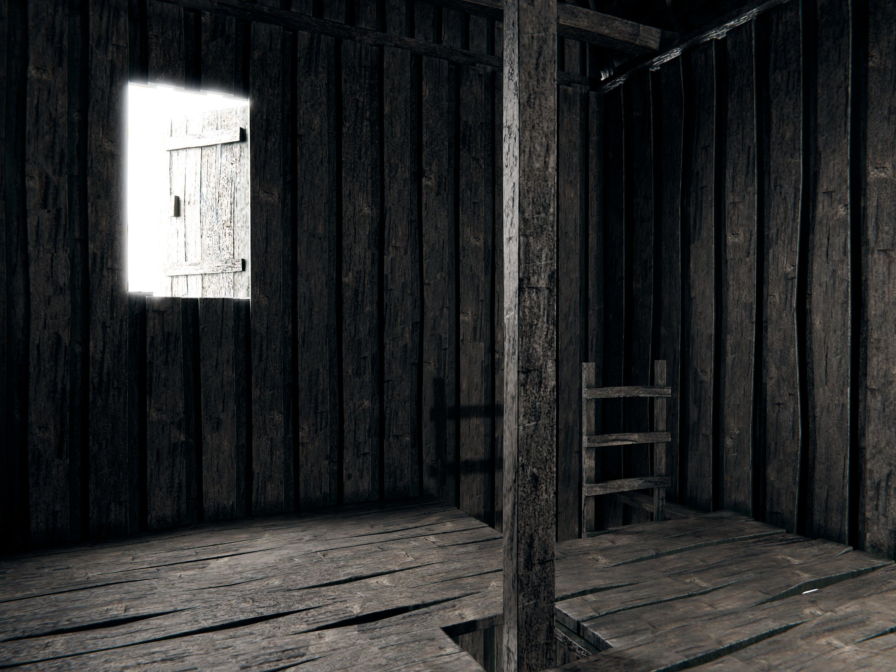 old wooden windmill 3D model_10