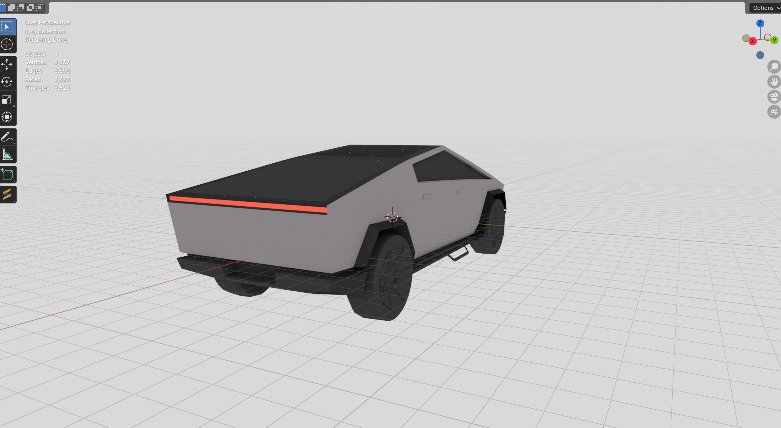 LowPoly CyberTruck Low-poly 3D model_2