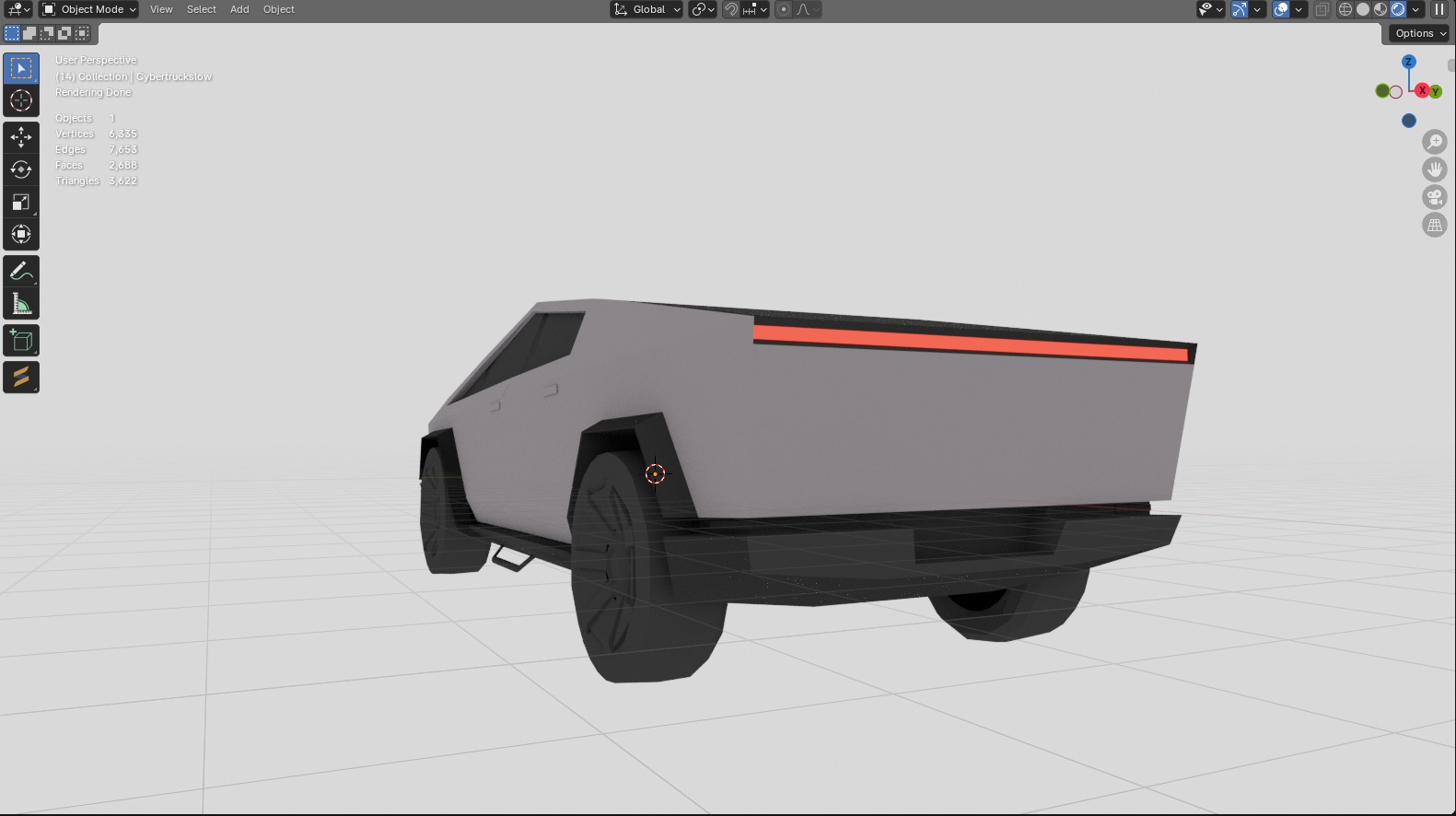 LowPoly CyberTruck Low-poly 3D model_10