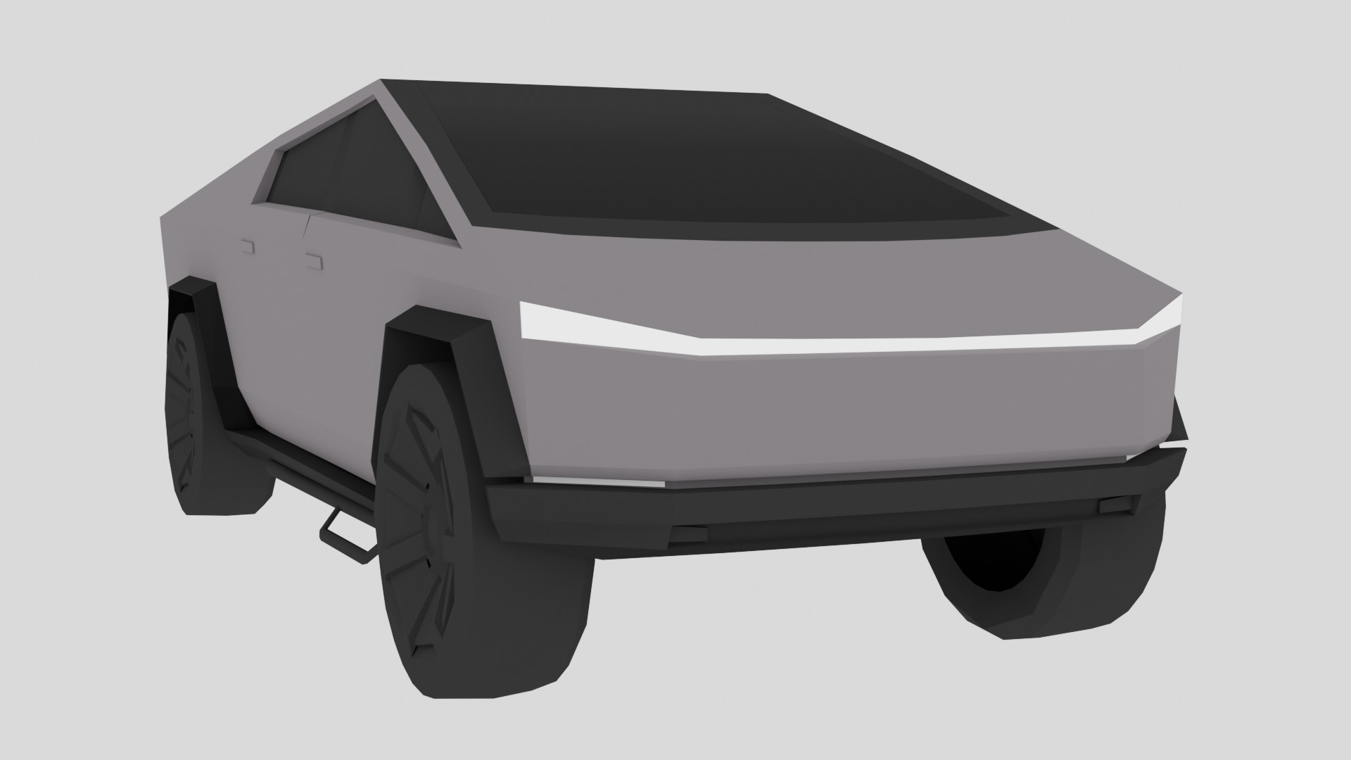 LowPoly CyberTruck Low-poly 3D model_5
