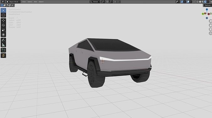 LowPoly CyberTruck Low-poly 3D model