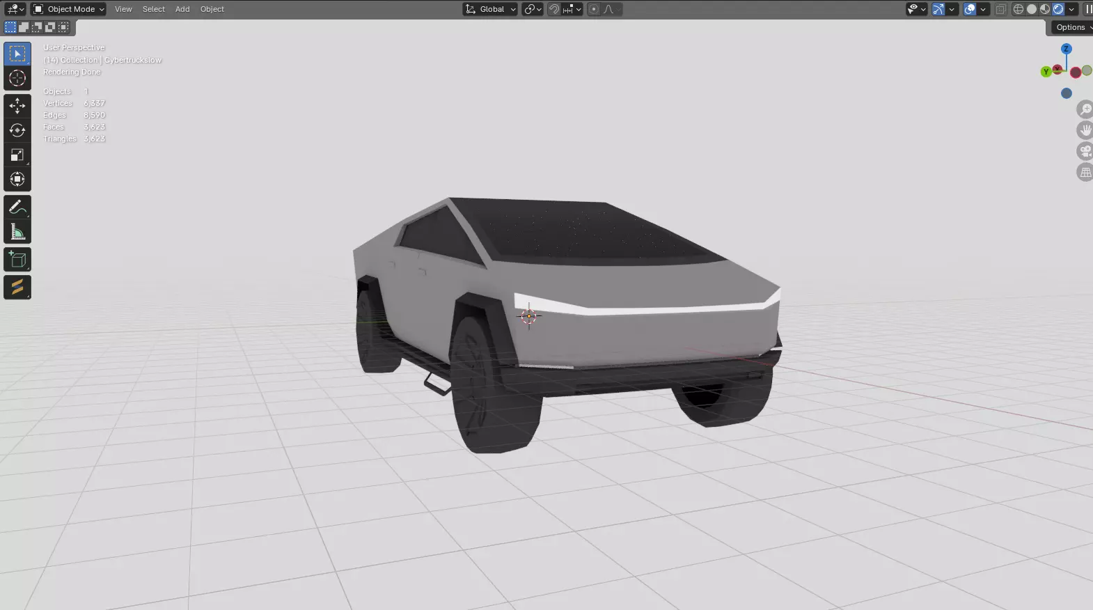 LowPoly CyberTruck Low-poly 3D model_0