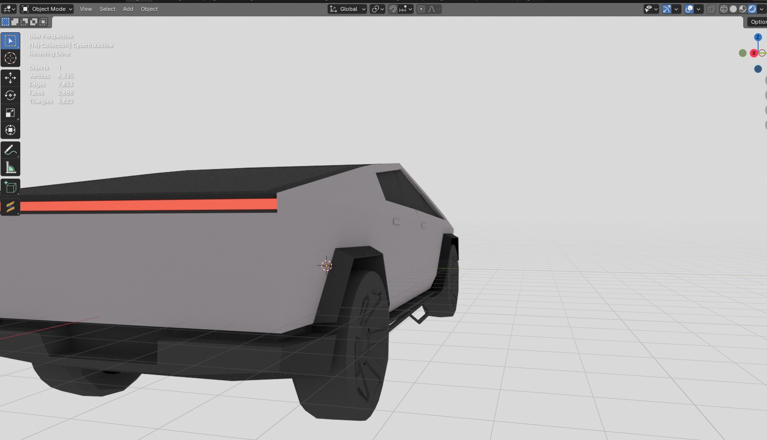 LowPoly CyberTruck Low-poly 3D model_7