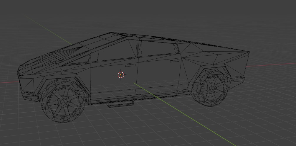 LowPoly CyberTruck Low-poly 3D model_11