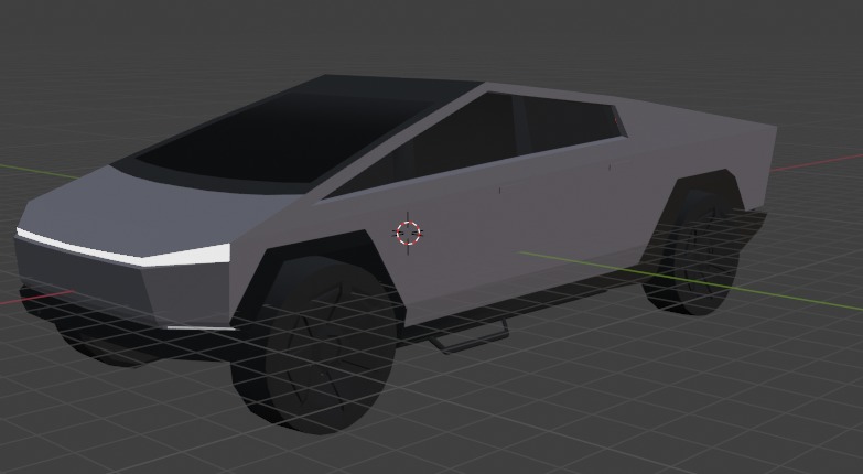 LowPoly CyberTruck Low-poly 3D model_4