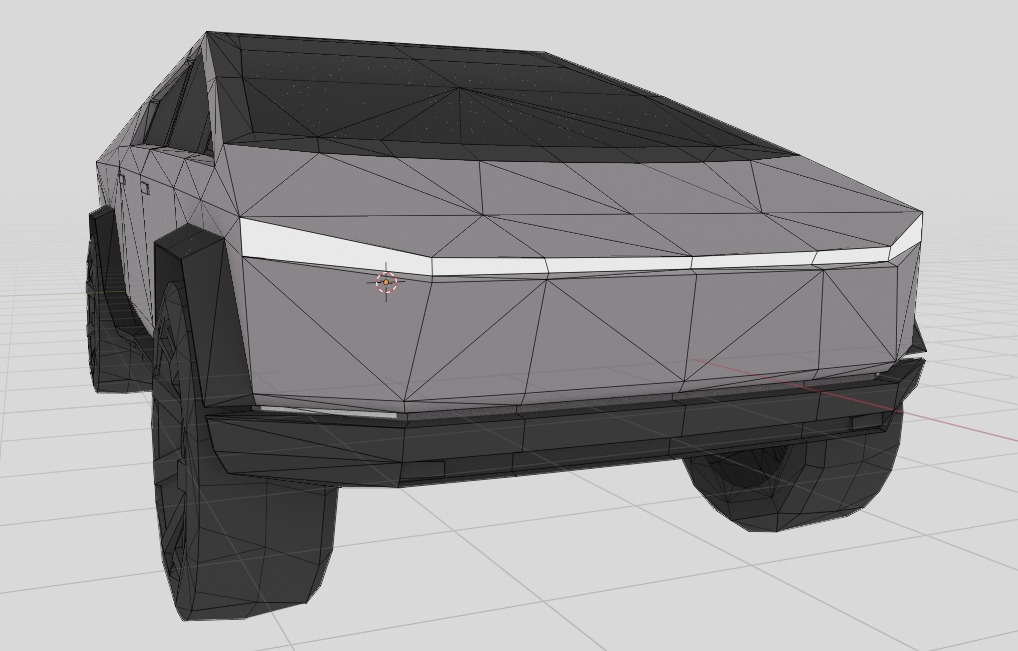 LowPoly CyberTruck Low-poly 3D model_17
