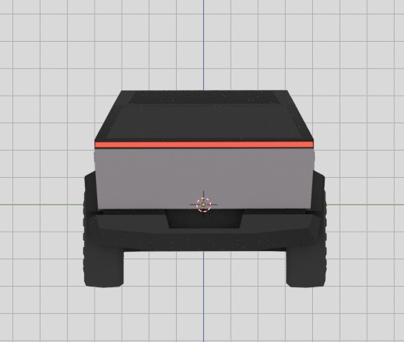 LowPoly CyberTruck Low-poly 3D model_8