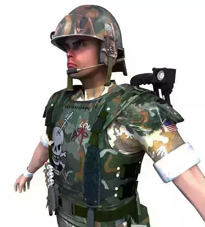 Marine soldier in camouflage uniform