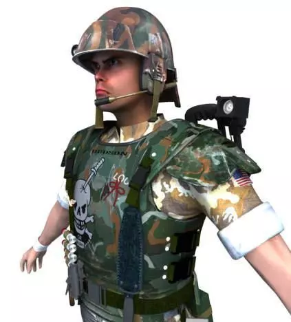 Marine soldier in camouflage uniform Free 3D model