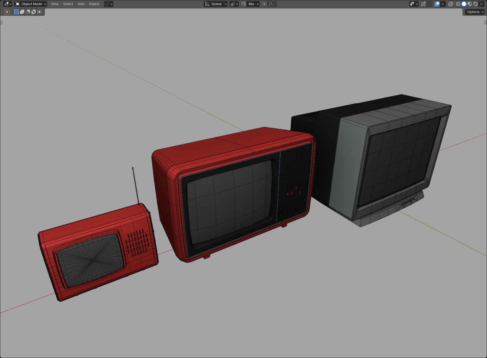Retro TVs  01 3D model_1